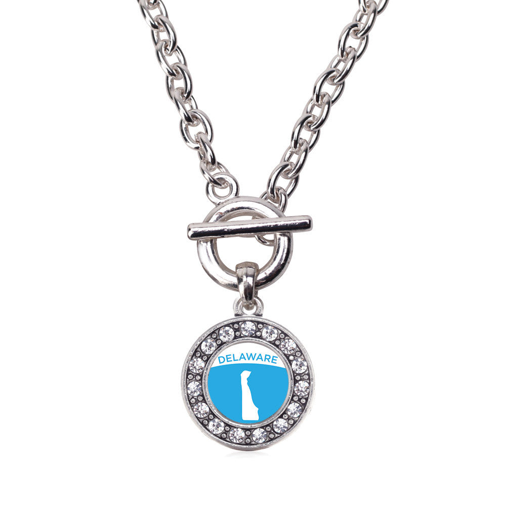 Delaware Outline Circle Charm