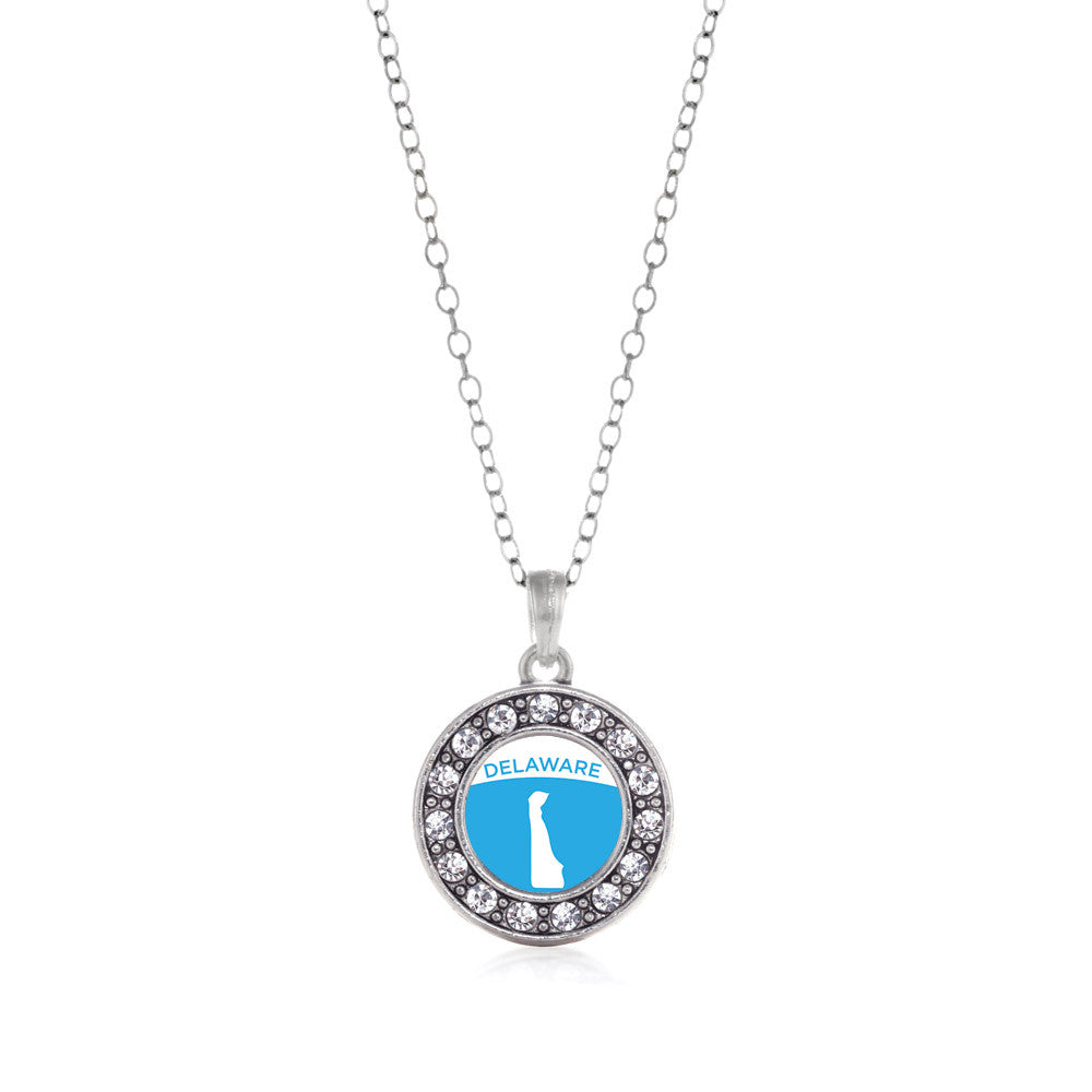 Delaware Outline Circle Charm