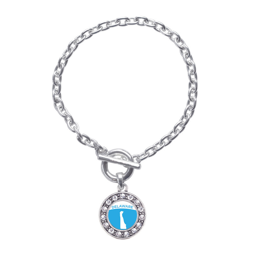 Delaware Outline Circle Charm