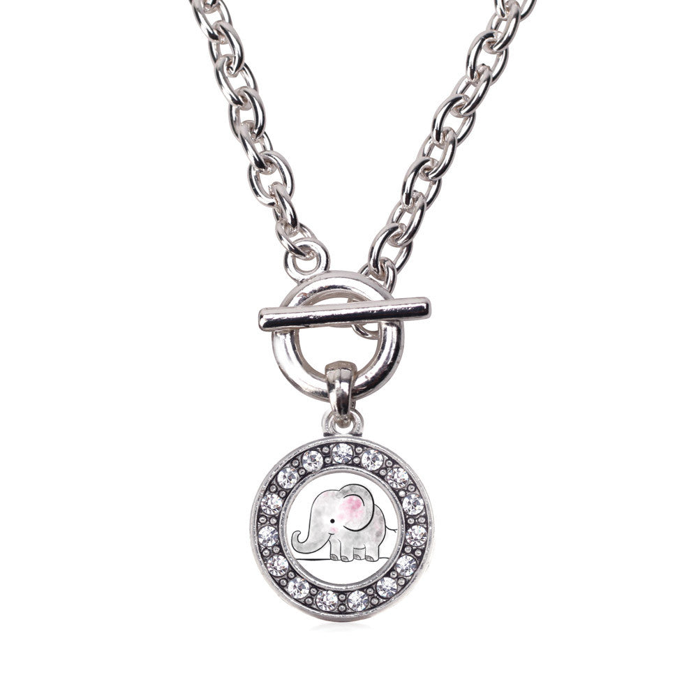 Baby Elephant Circle Charm