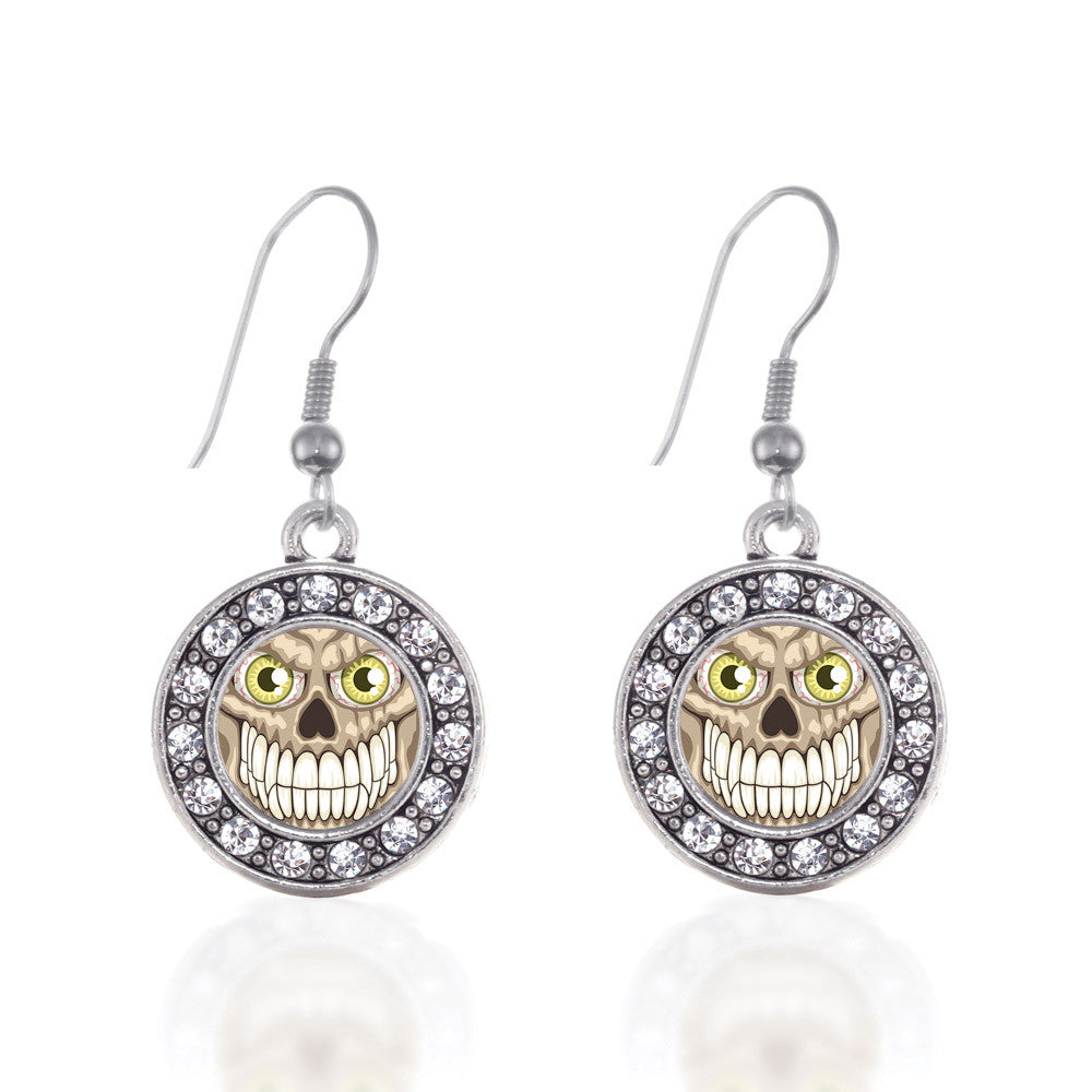 Grinning Skull Circle Charm