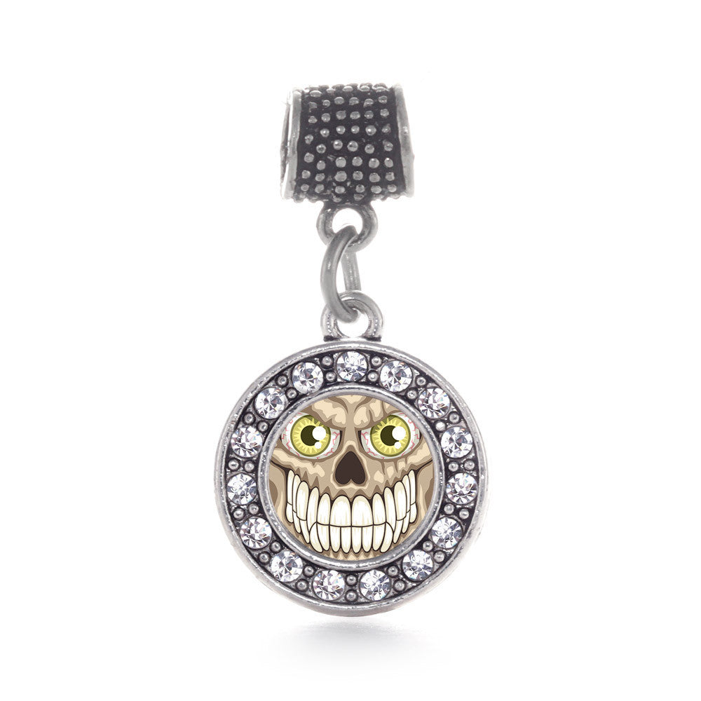 Grinning Skull Circle Charm