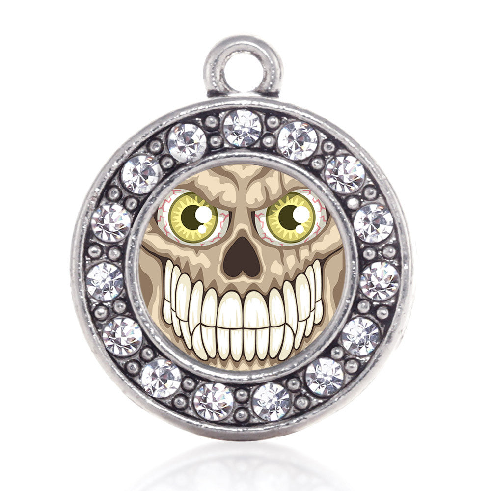 Grinning Skull Circle Charm