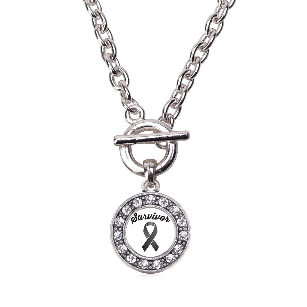 Black Ribbon Survivor Circle Charm