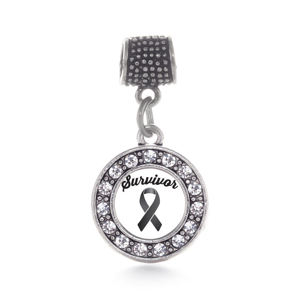 Black Ribbon Survivor Circle Charm