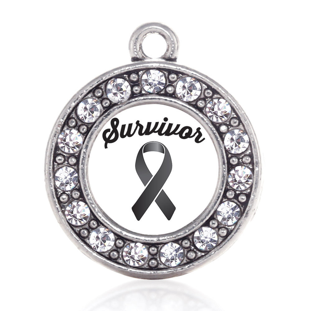 Black Ribbon Survivor Circle Charm