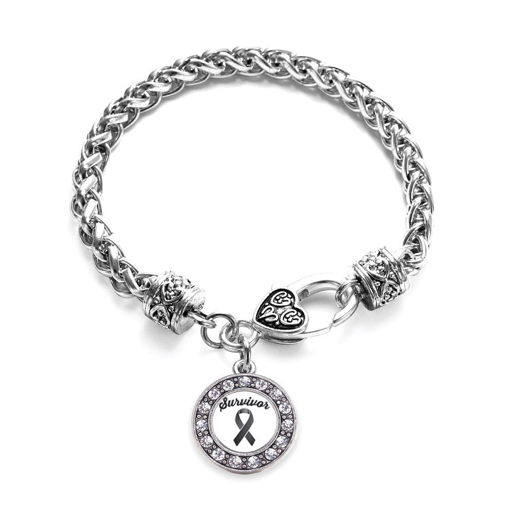 Black Ribbon Survivor Circle Charm