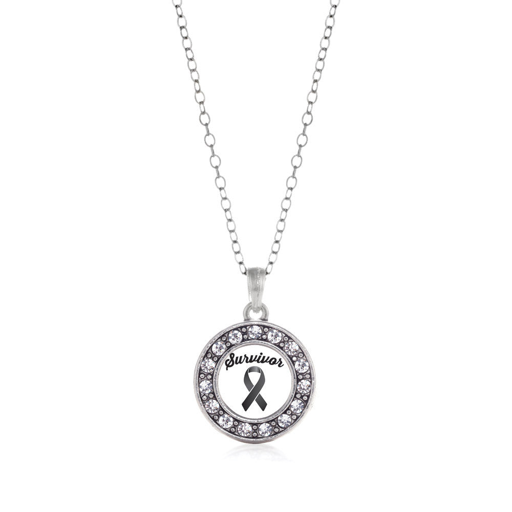 Black Ribbon Survivor Circle Charm