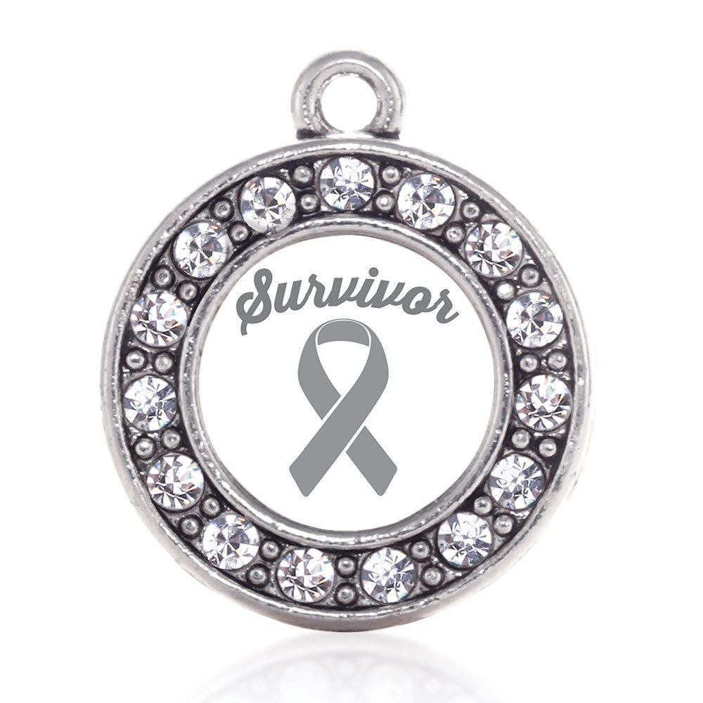 Gray Ribbon Survivor Circle Charm