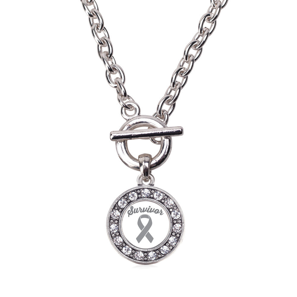 Gray Ribbon Survivor Circle Charm