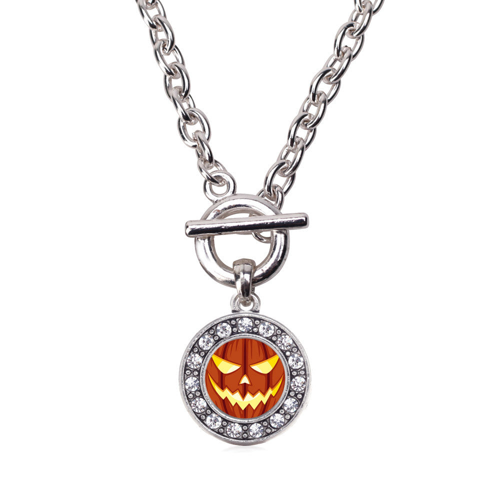 Grinning Pumpkin Circle Charm