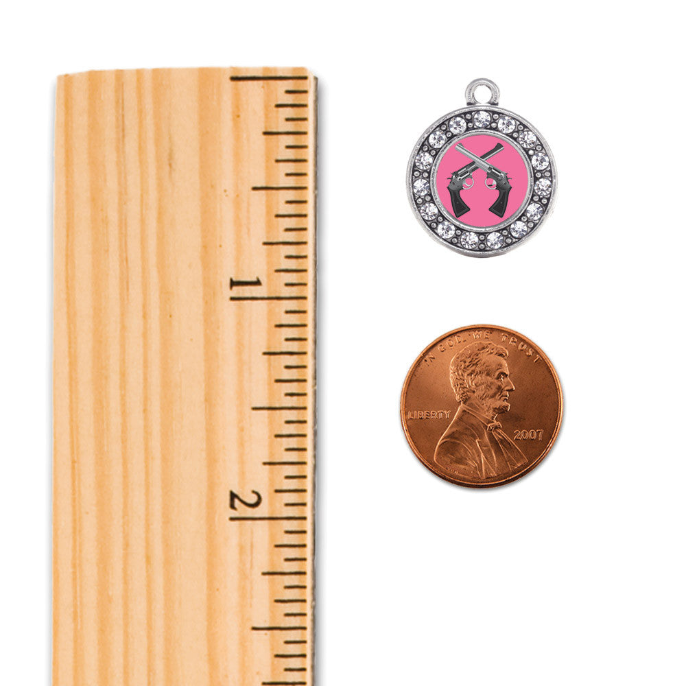 Girls N' Guns Circle Charm