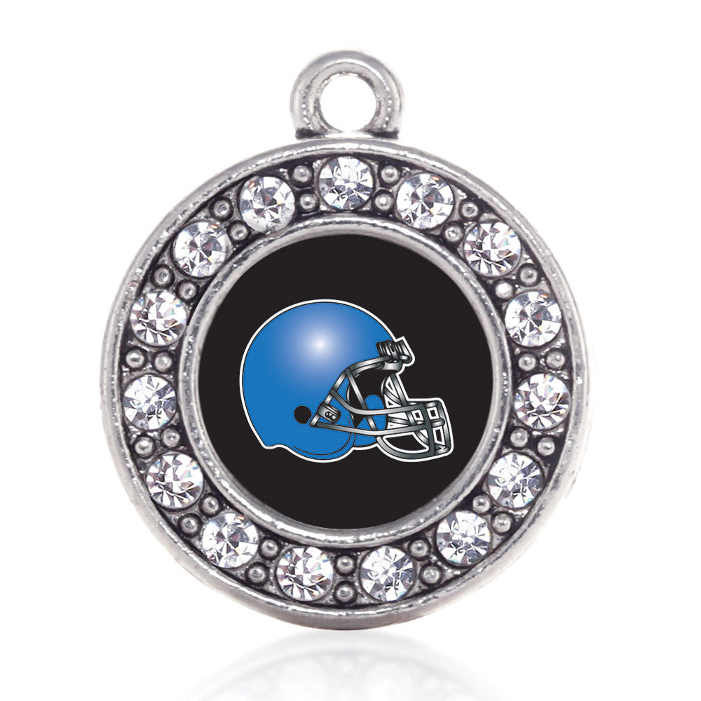 Black and Blue Team Helmet Circle Charm