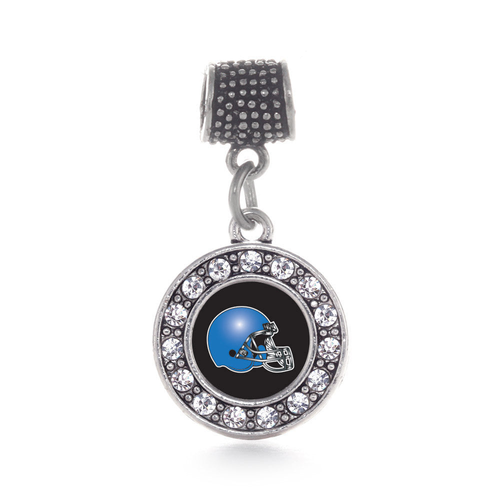 Black and Blue Team Helmet Circle Charm