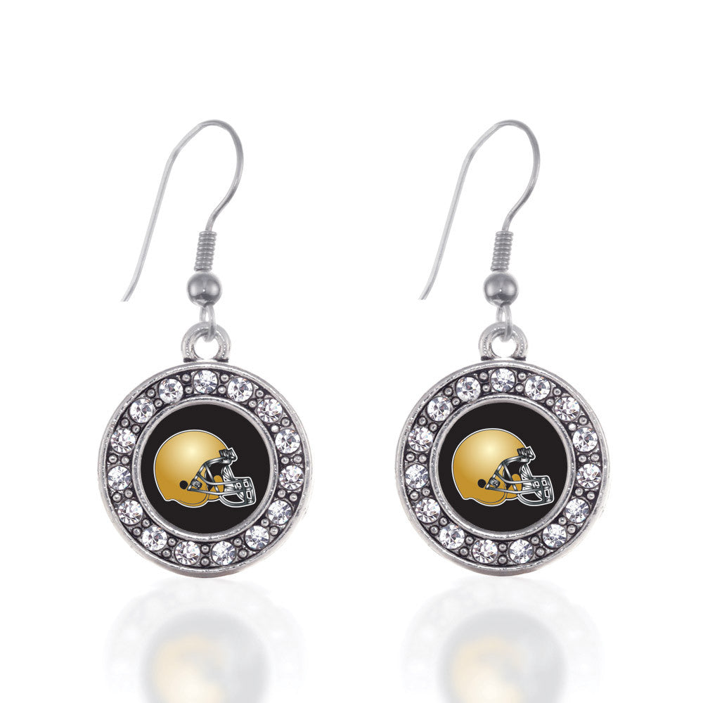 Black and Gold Team Helmet Circle Charm