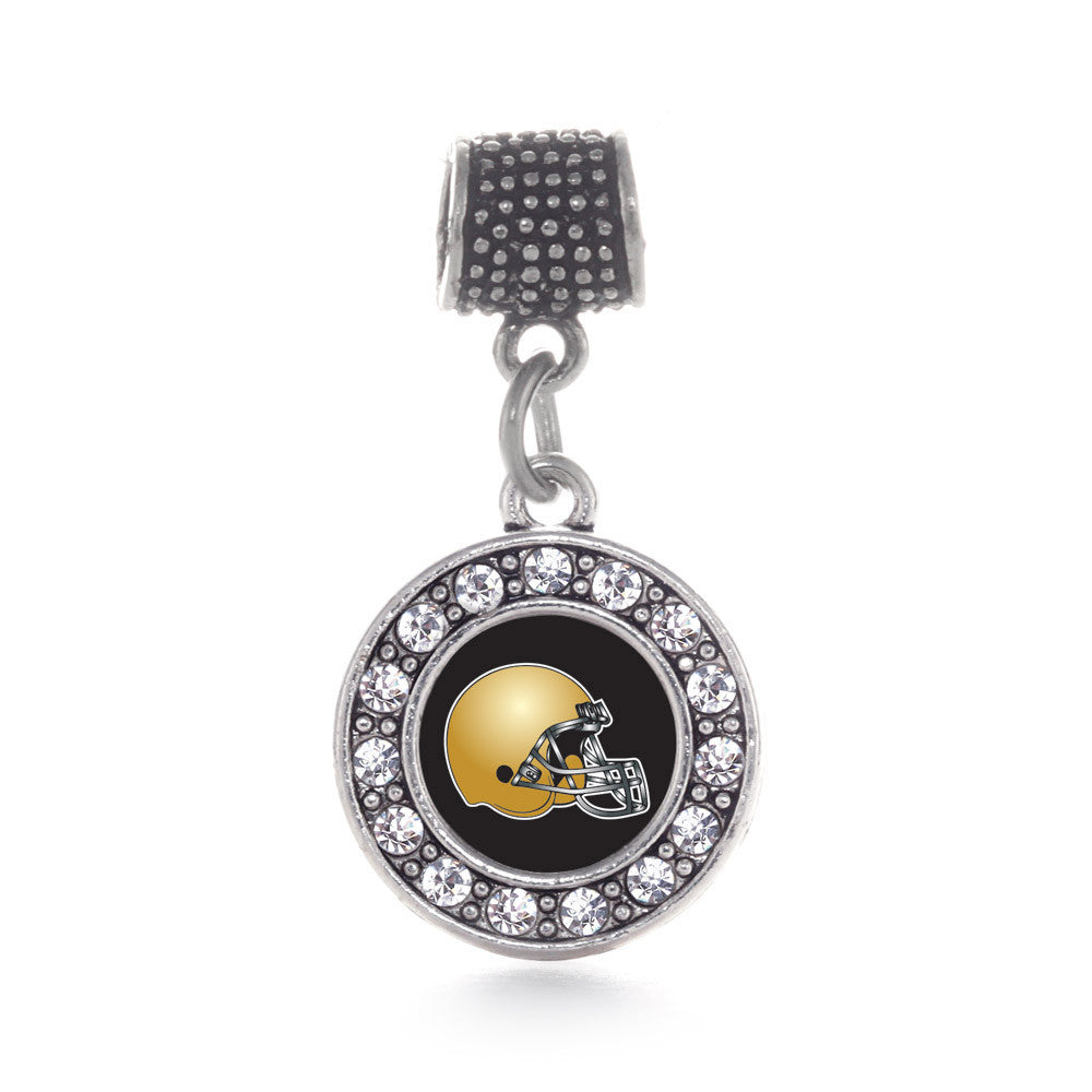 Black and Gold Team Helmet Circle Charm
