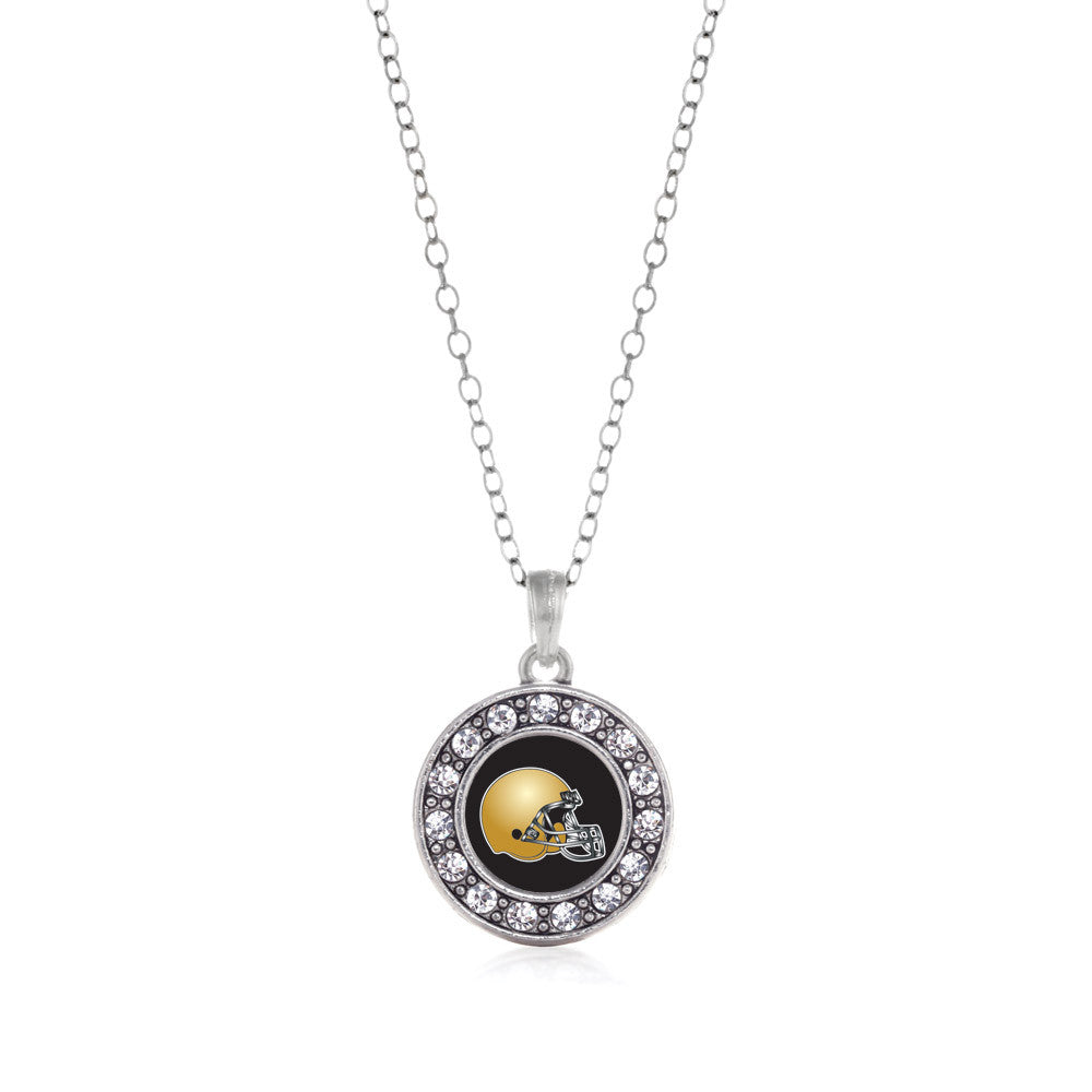 Black and Gold Team Helmet Circle Charm