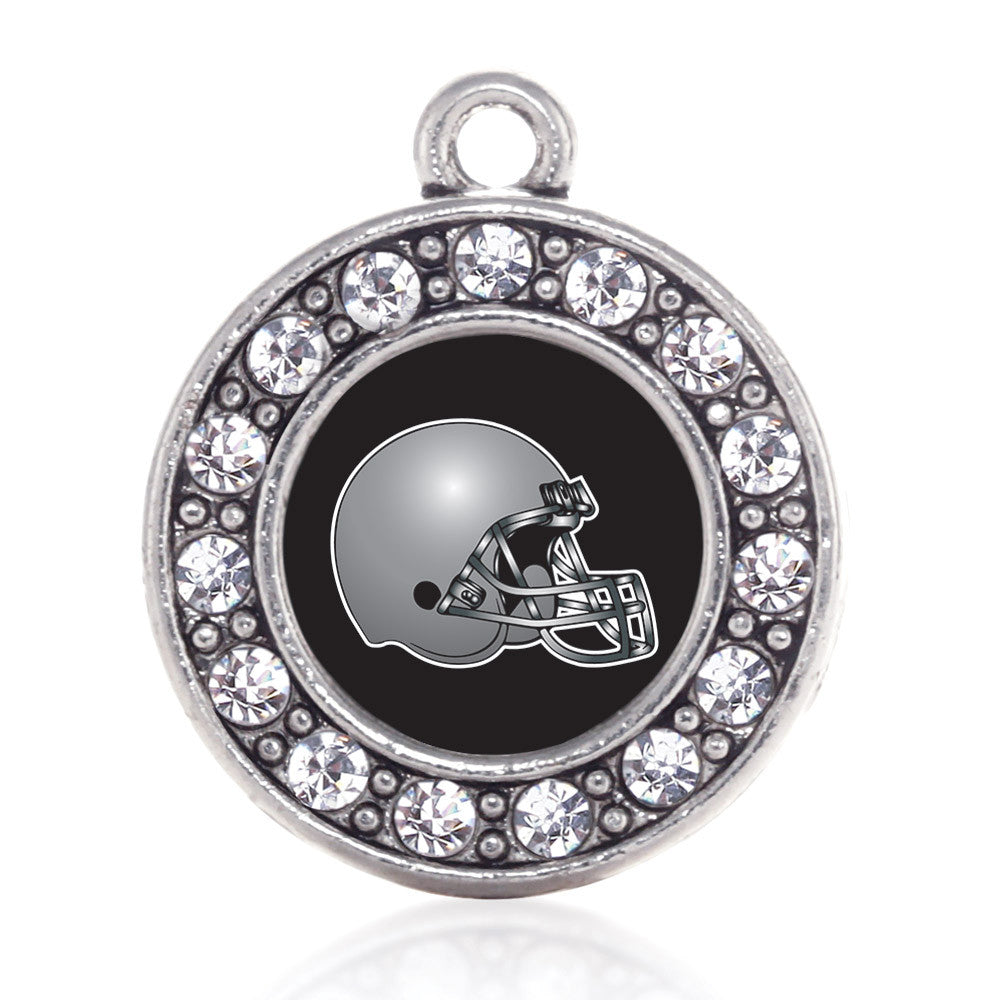 Black and Grey Team Helmet Circle Charm