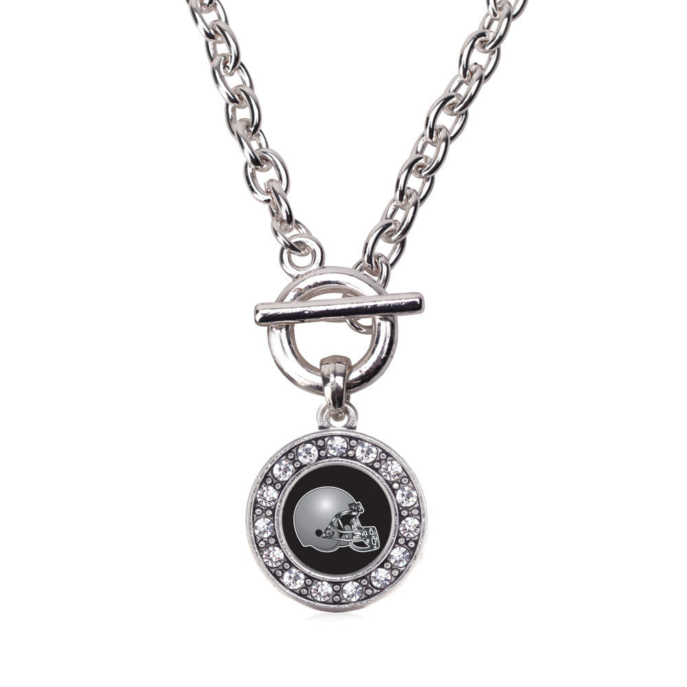 Black and Grey Team Helmet Circle Charm