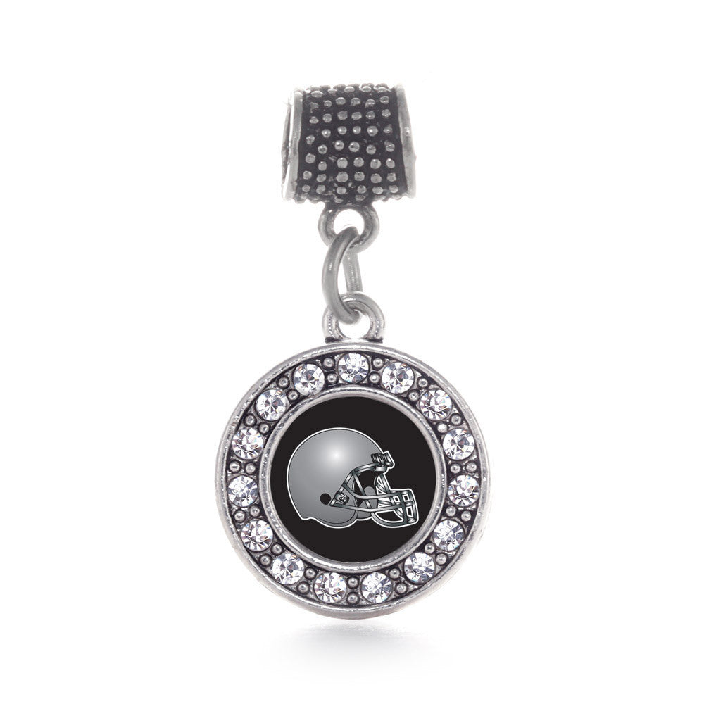 Black and Grey Team Helmet Circle Charm
