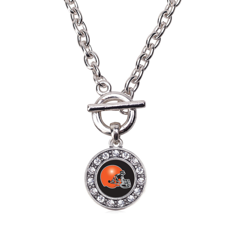 Black and Orange Team Helmet Circle Charm