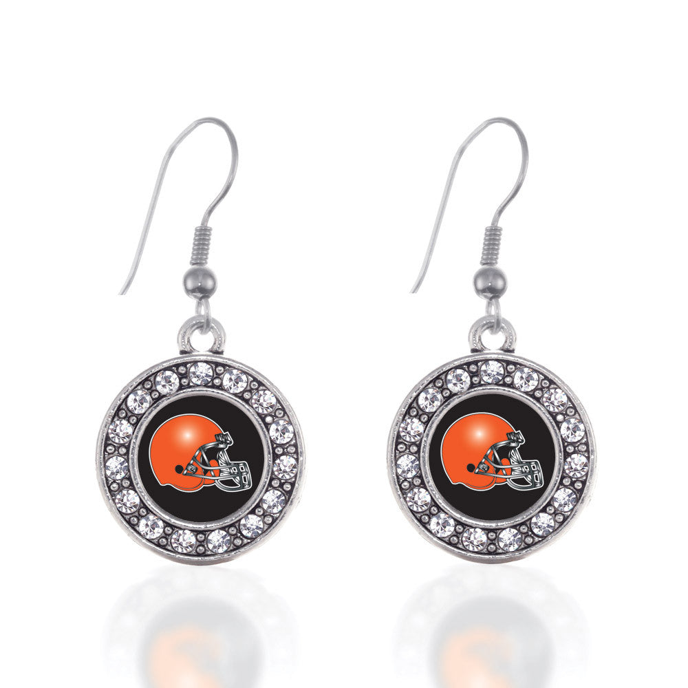 Black and Orange Team Helmet Circle Charm