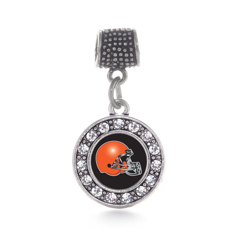 Black and Orange Team Helmet Circle Charm