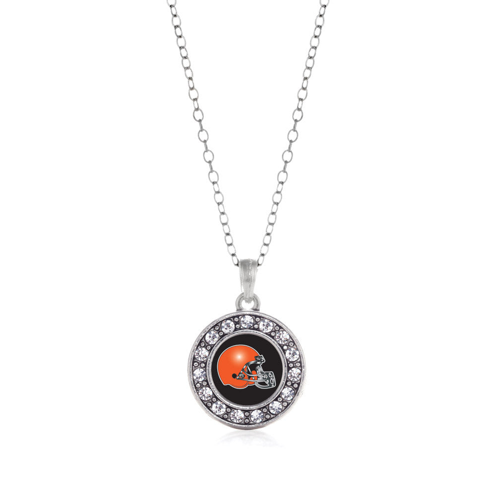 Black and Orange Team Helmet Circle Charm