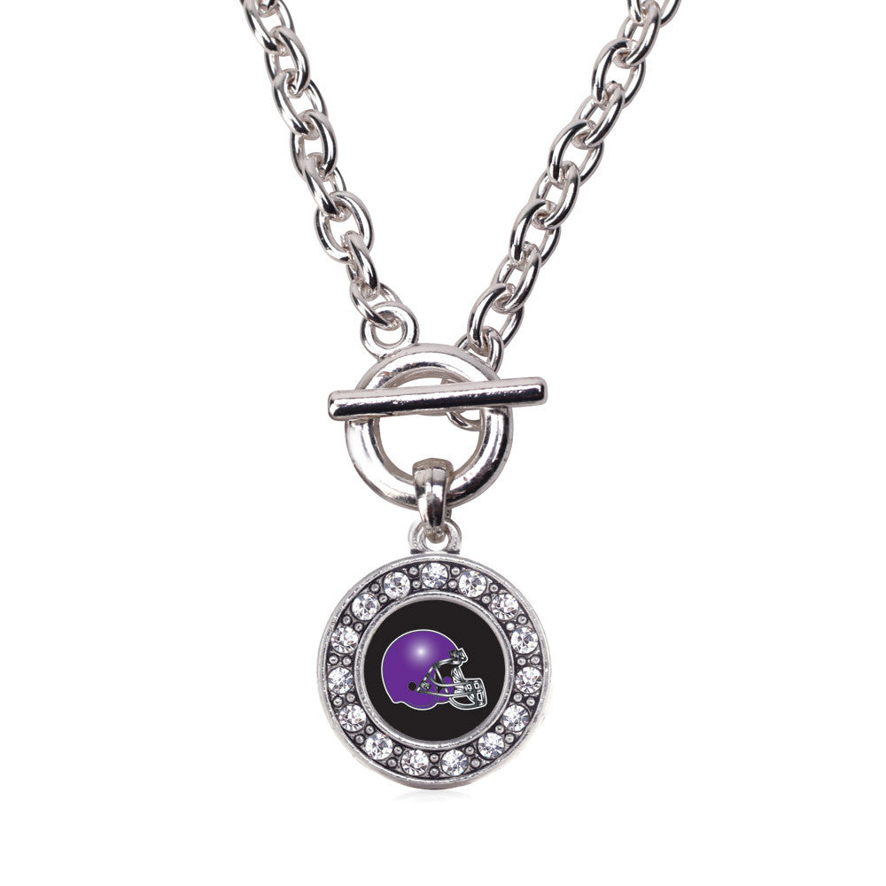 Black and Purple Team Helmet Circle Charm