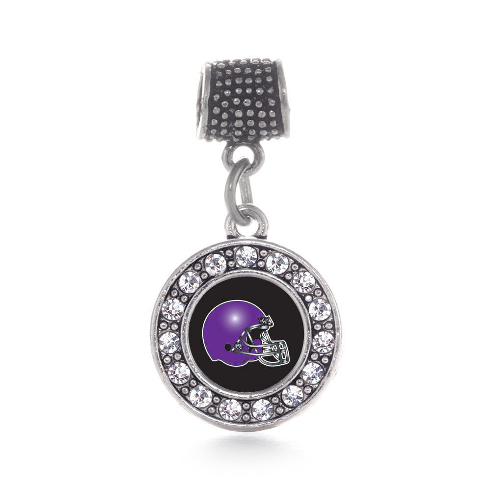 Black and Purple Team Helmet Circle Charm