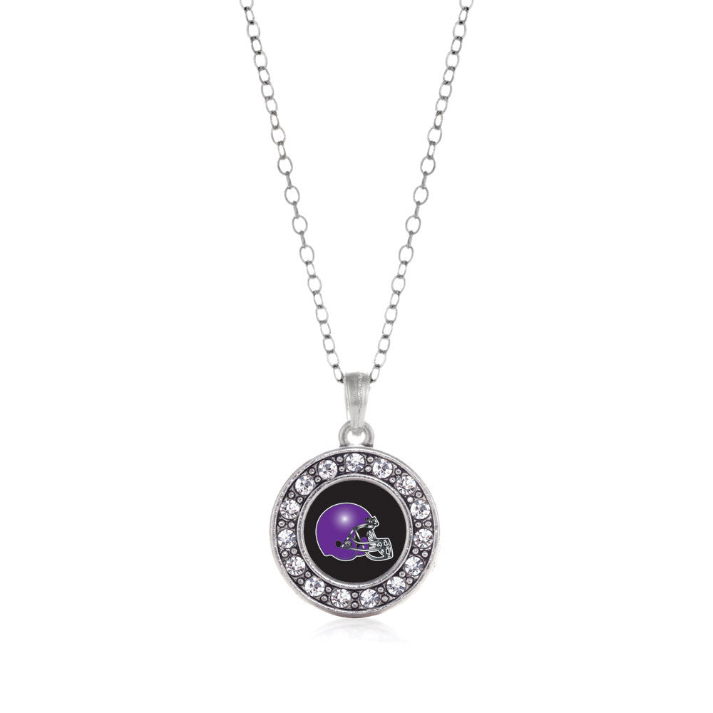 Black and Purple Team Helmet Circle Charm