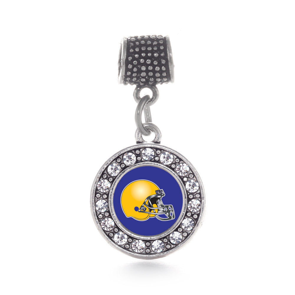 Blue and Yellow Team Helmet Circle Charm