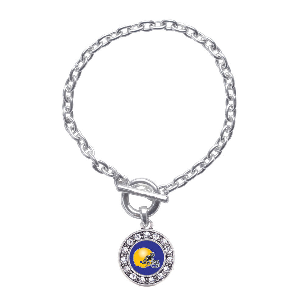 Blue and Yellow Team Helmet Circle Charm