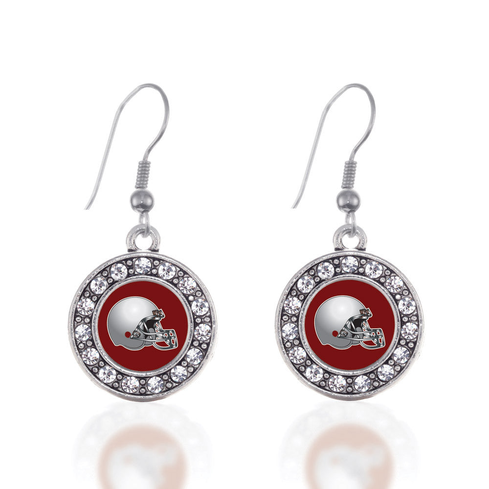 Burgundy and Grey Team Helmet Circle Charm