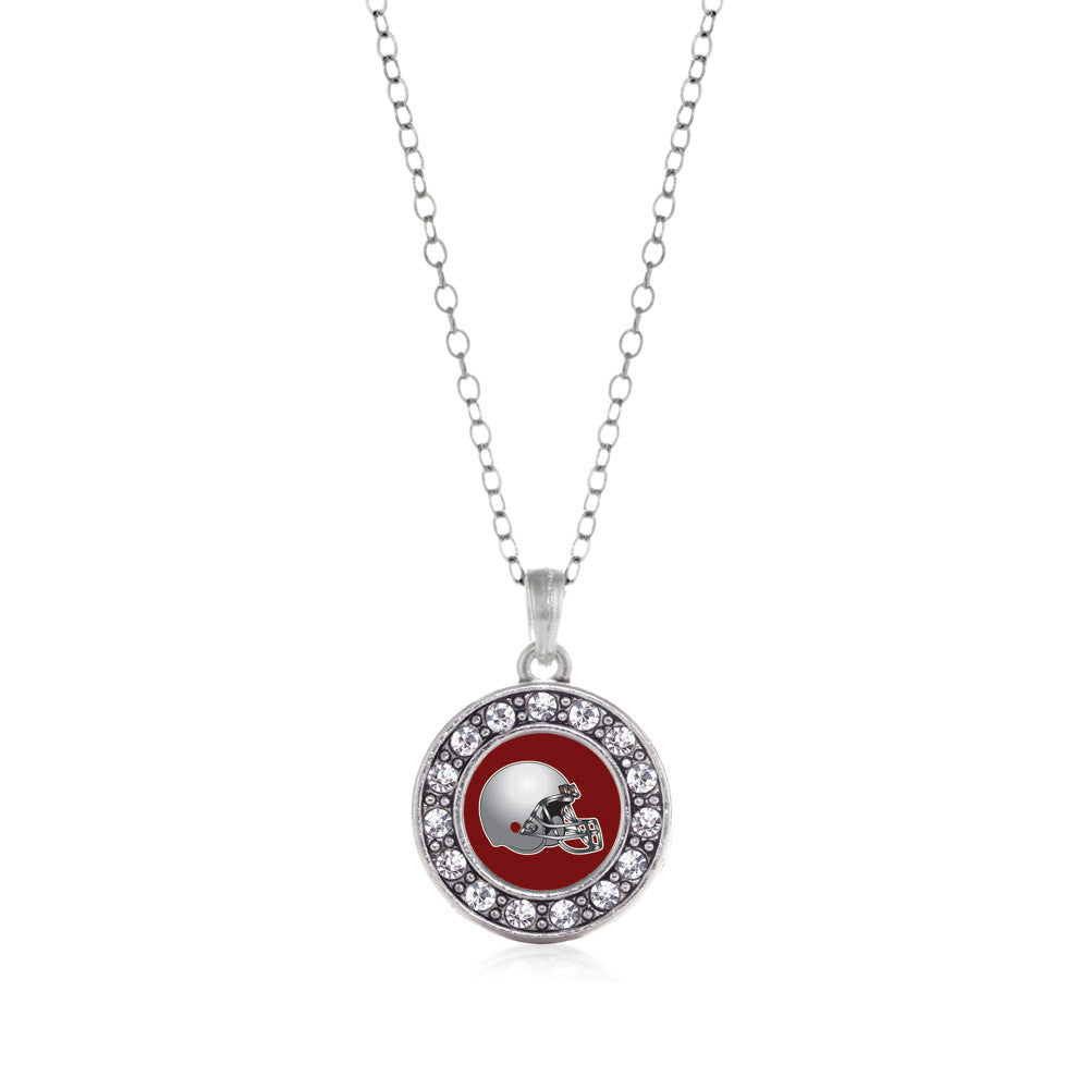 Burgundy and Grey Team Helmet Circle Charm