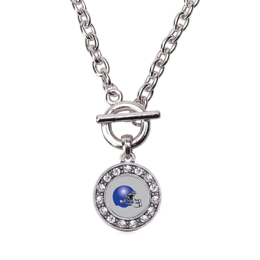 Grey and Blue Team Helmet Circle Charm