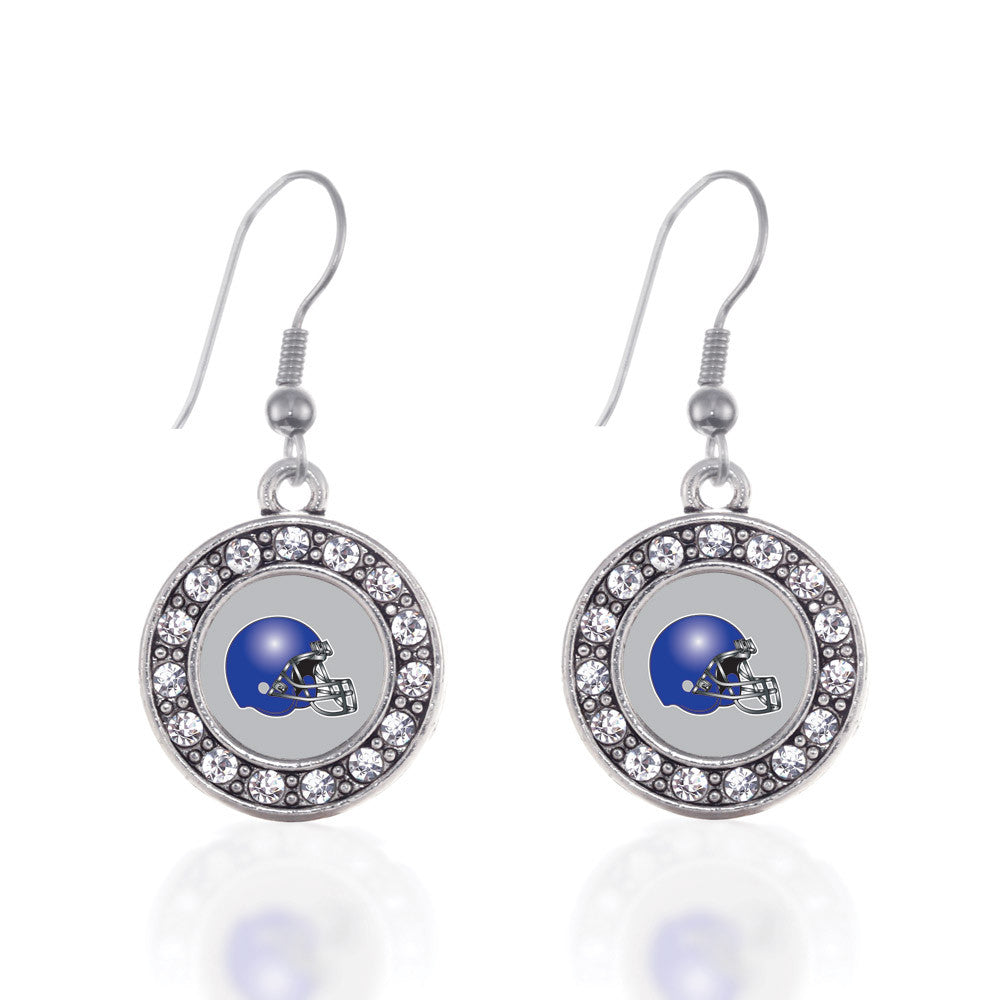 Grey and Blue Team Helmet Circle Charm