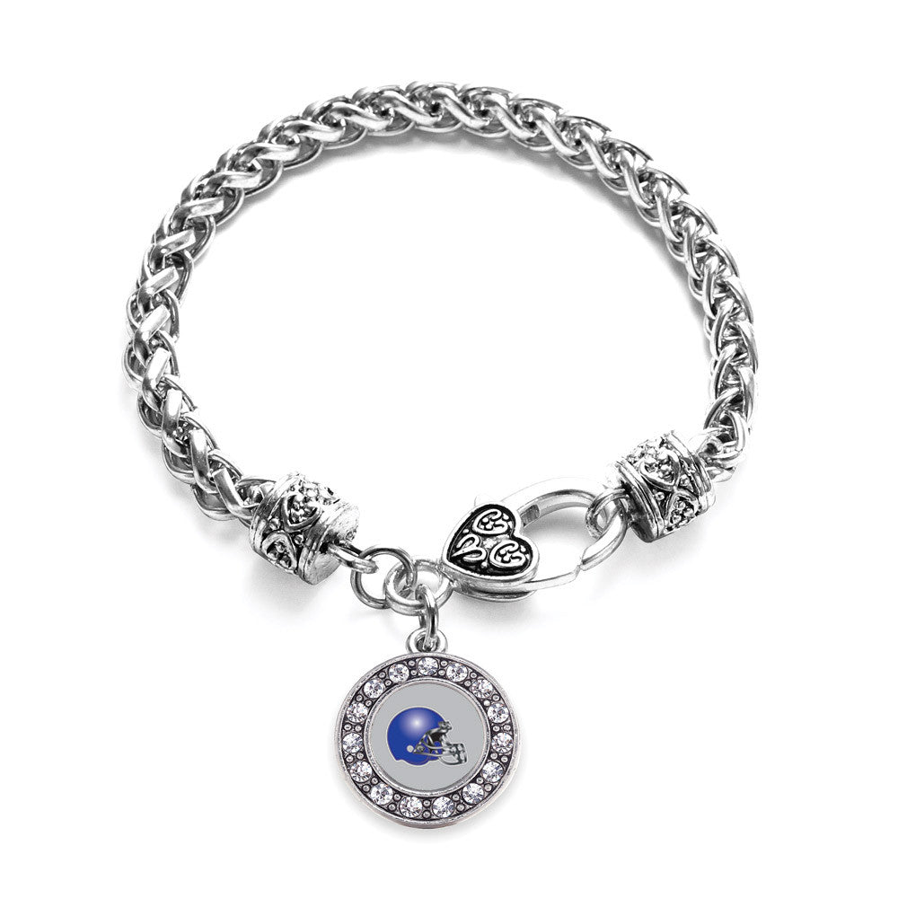 Grey and Blue Team Helmet Circle Charm