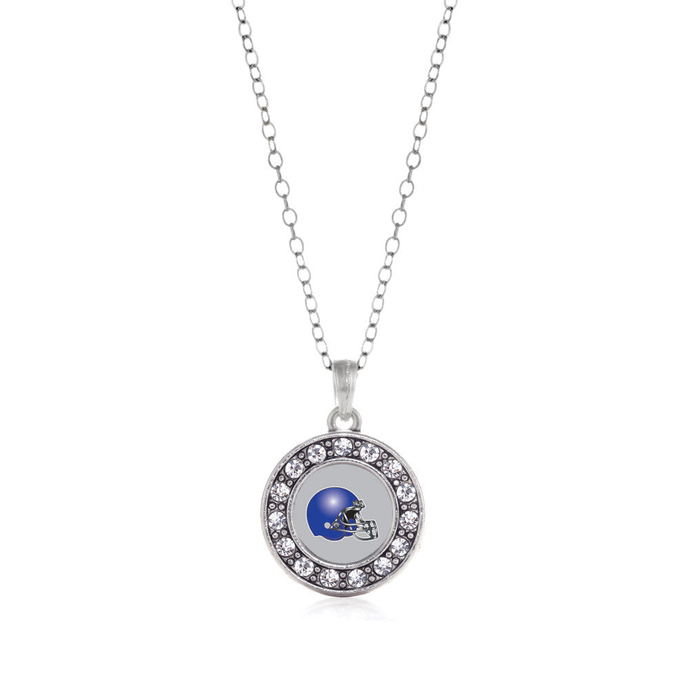 Grey and Blue Team Helmet Circle Charm