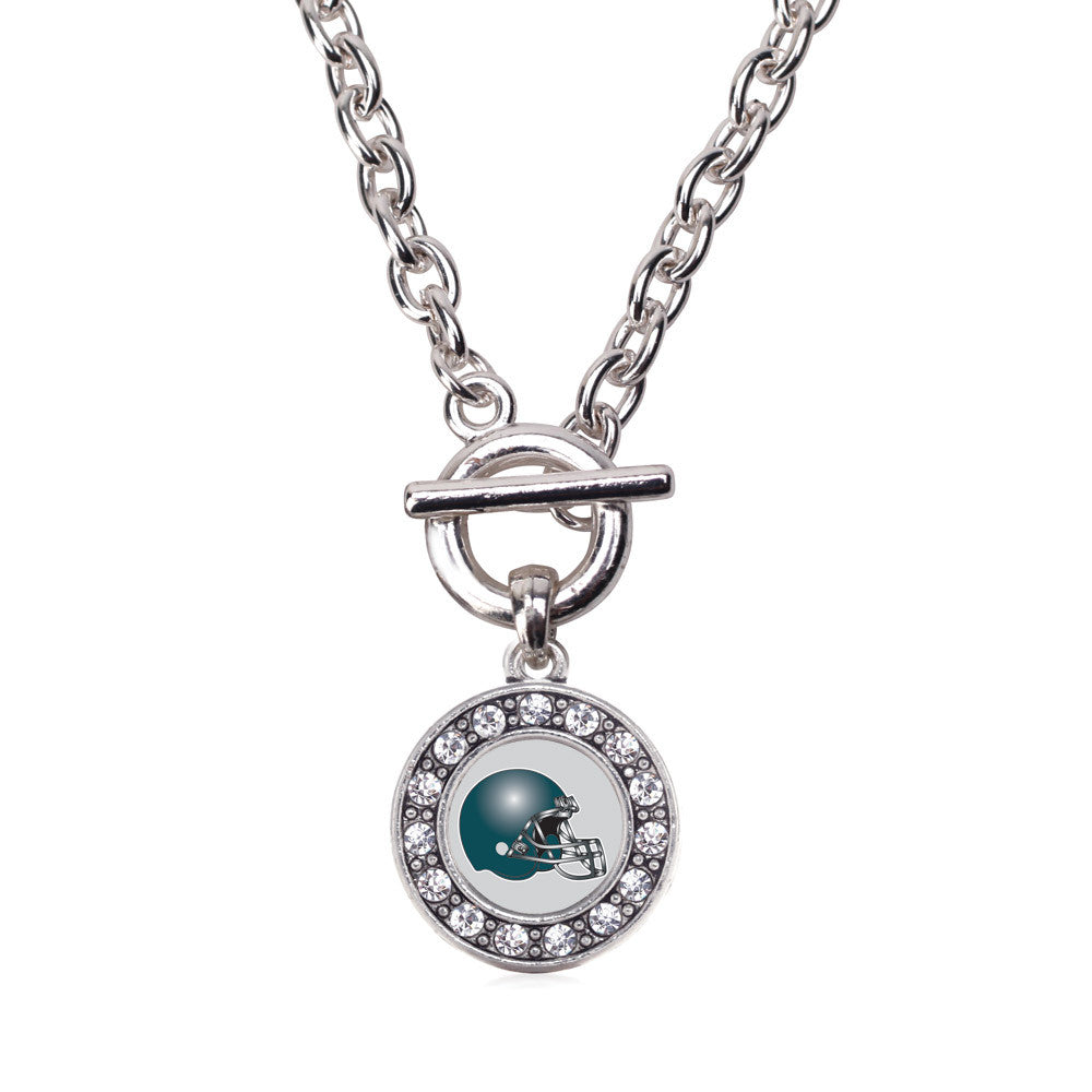 Grey and Turquoise Team Helmet Circle Charm