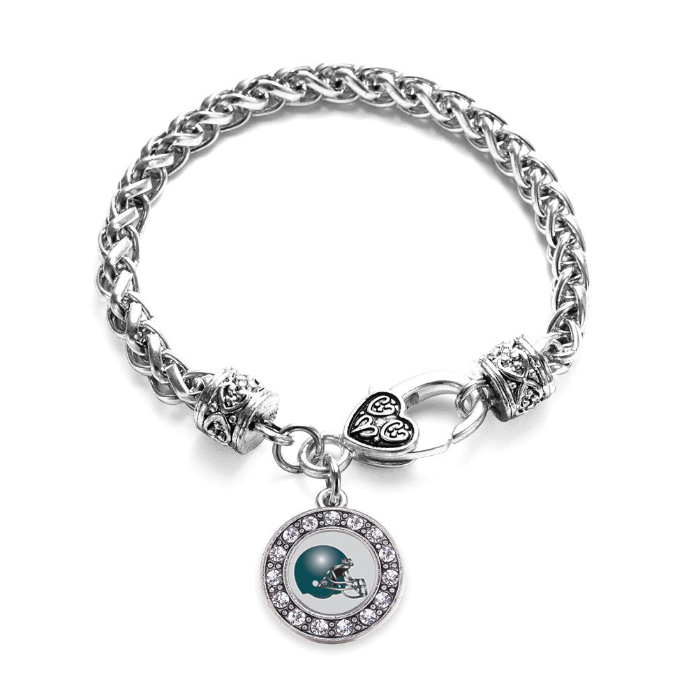 Grey and Turquoise Team Helmet Circle Charm