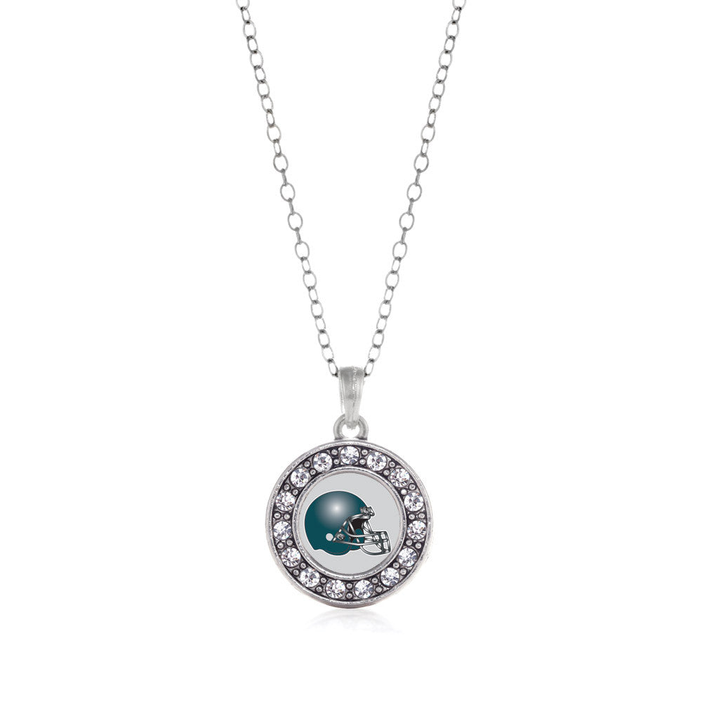 Grey and Turquoise Team Helmet Circle Charm