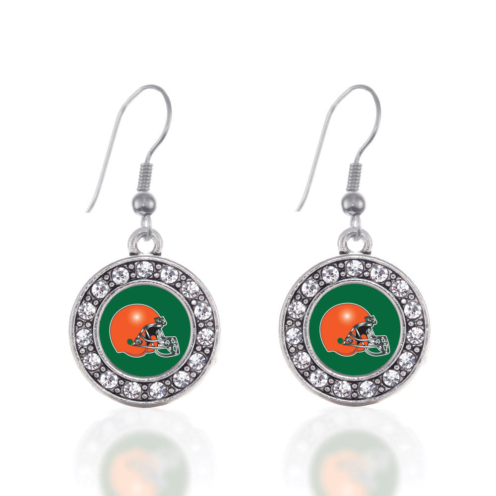 Green and Orange Team Helmet Circle Charm