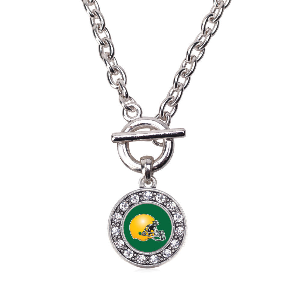 Green and Yellow Team Helmet Circle Charm