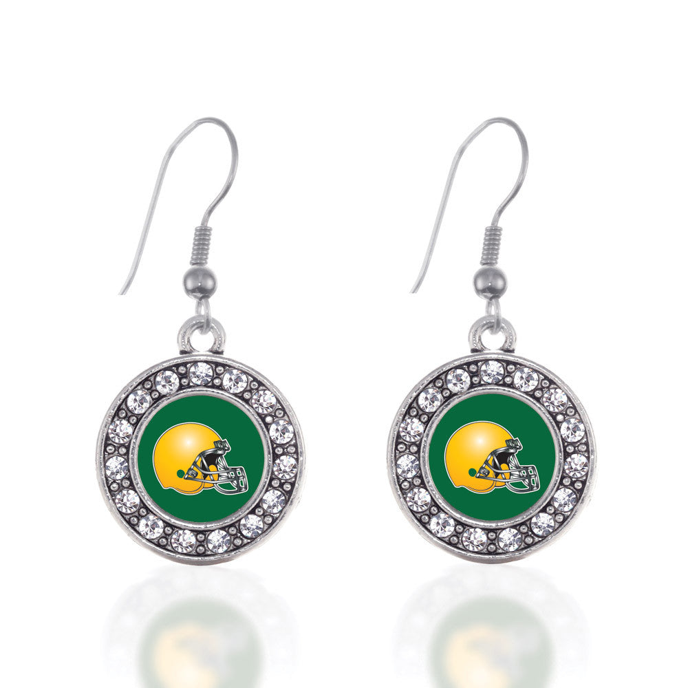 Green and Yellow Team Helmet Circle Charm