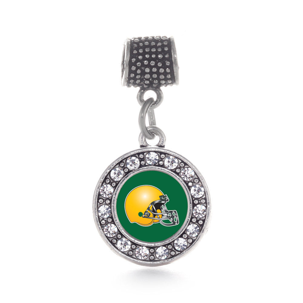 Green and Yellow Team Helmet Circle Charm