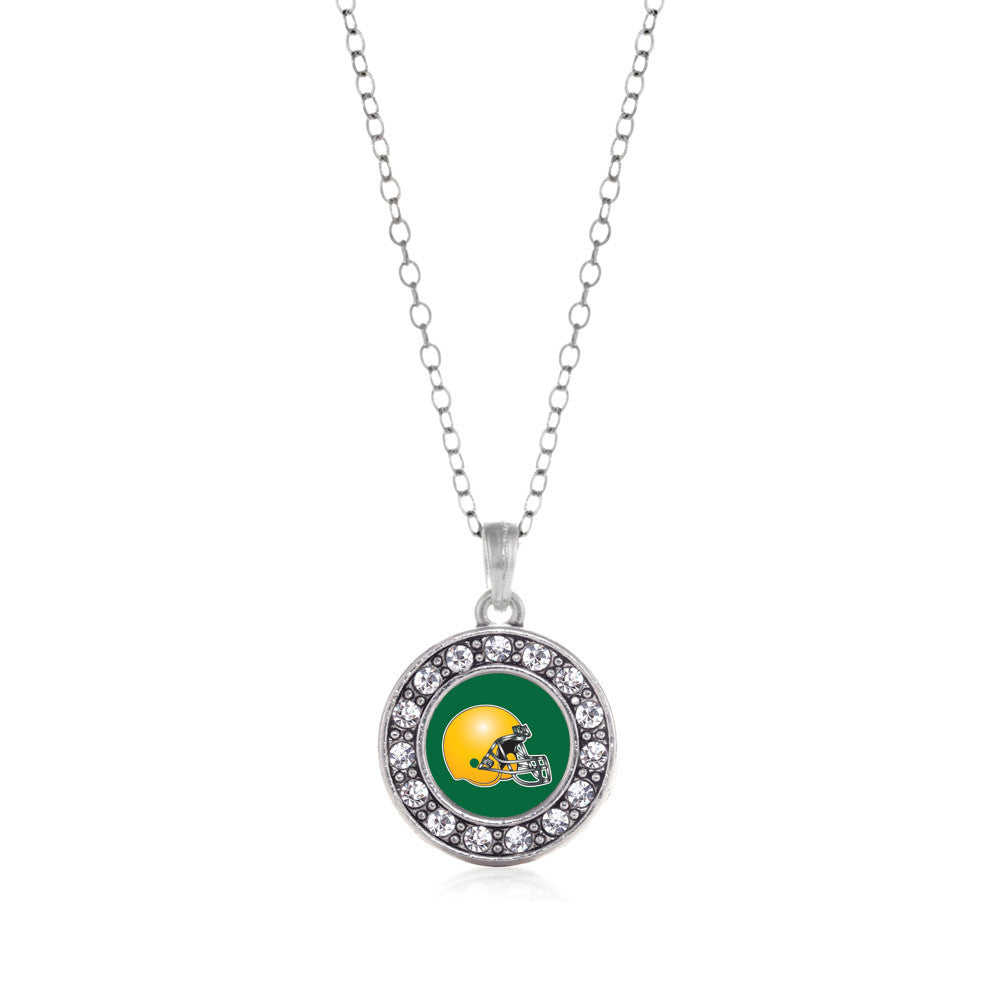Green and Yellow Team Helmet Circle Charm
