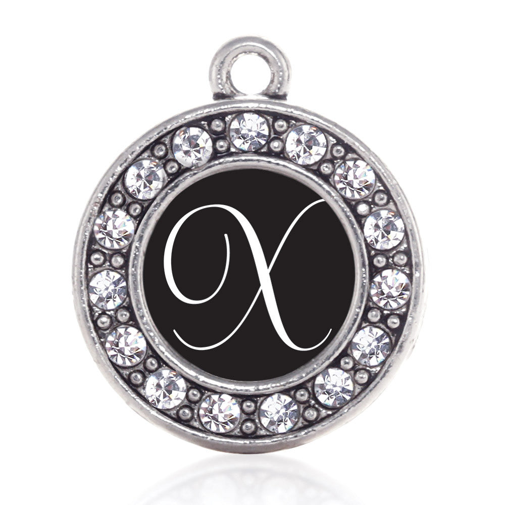 My Script Initials - Letter X Circle Charm