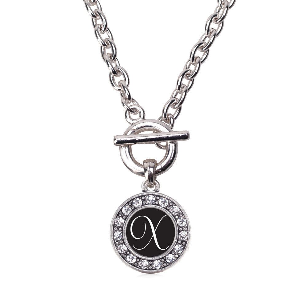 My Script Initials - Letter X Circle Charm