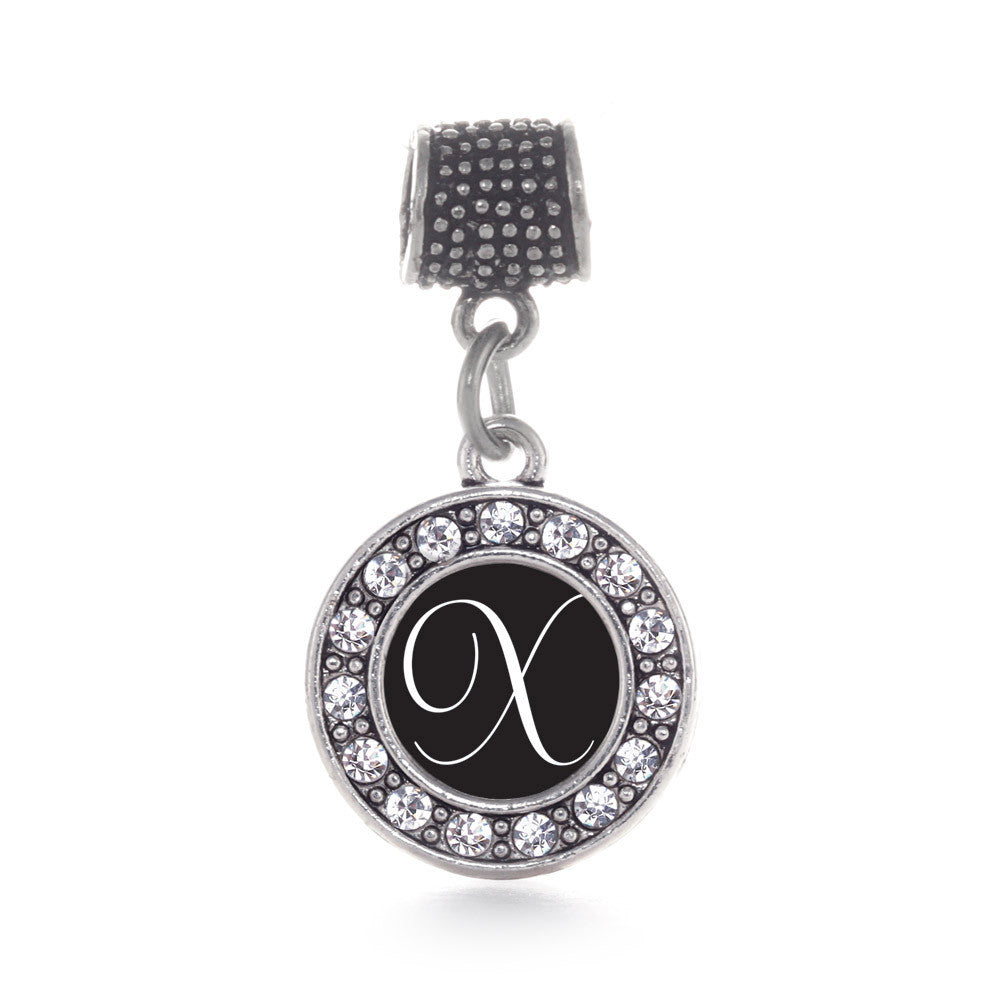 My Script Initials - Letter X Circle Charm